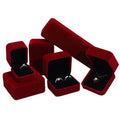 New Design Custom Logo Retro Red Velvet Jewelry Box Ring Necklace Pendant Jewelry Packaging Gift Box