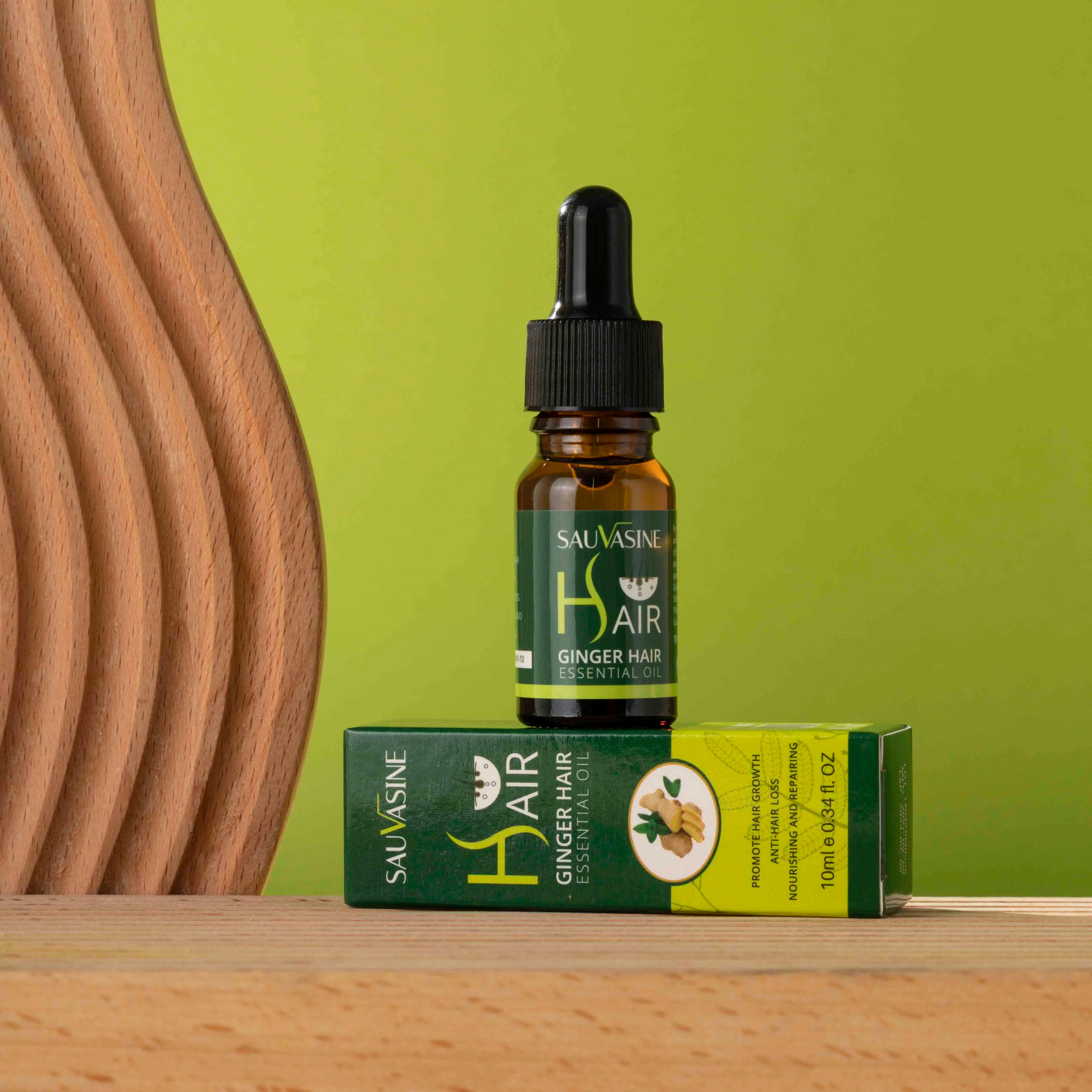 Organic Ginger Hair Treatment Essential Oil Set 10ml Natural Hair Growth Essence with Argan & Herbal Ingredients