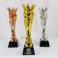Gold Silver Bronze Resin Crown Event Crystal Trophy Award MH-NJ0747