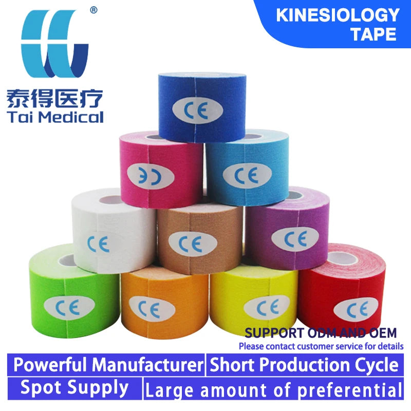 5CM*5M Factory Wholesale Customizable Cotton Kinesiology Tape KT Sports Waterproof Bandage Printed Pattern Unisex Customized