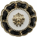 Lion Head Black and White Oil Dripping Metal Alloy Shank Button Sweater Coat Shirt Hair Accessories Decorative Garment Buttons