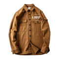 Wholesale OEM Service Spring Custom Plain Oversized 100% Cotton Blank Vintage 860g Shaka Heavyweight Shirt Jacket for Men