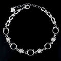 Sterling Silver 7*7mm Semi Mount Bracelet Empty Support Blank Claws Setting S925 Mountain Base Without Main Stone for Inlay DIY