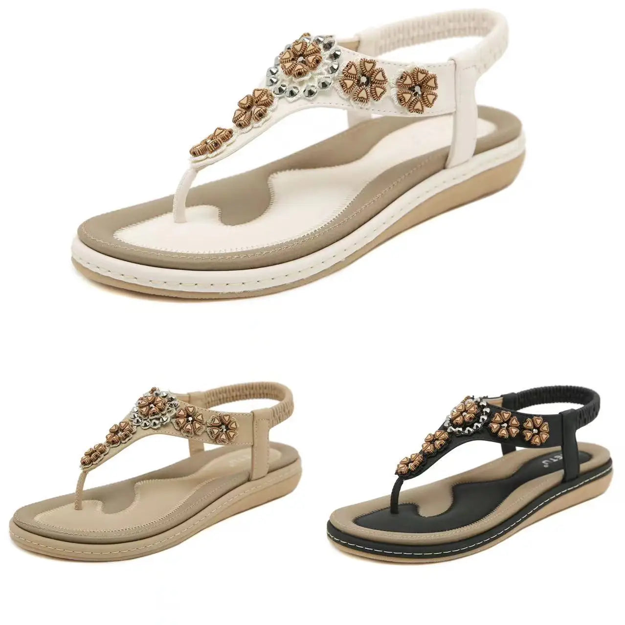 New Glamorous Women's New Lightweight Comfortable Sandals Elastic Casual Sandals Size Flat slippers Ladies Fashion Shoes Women