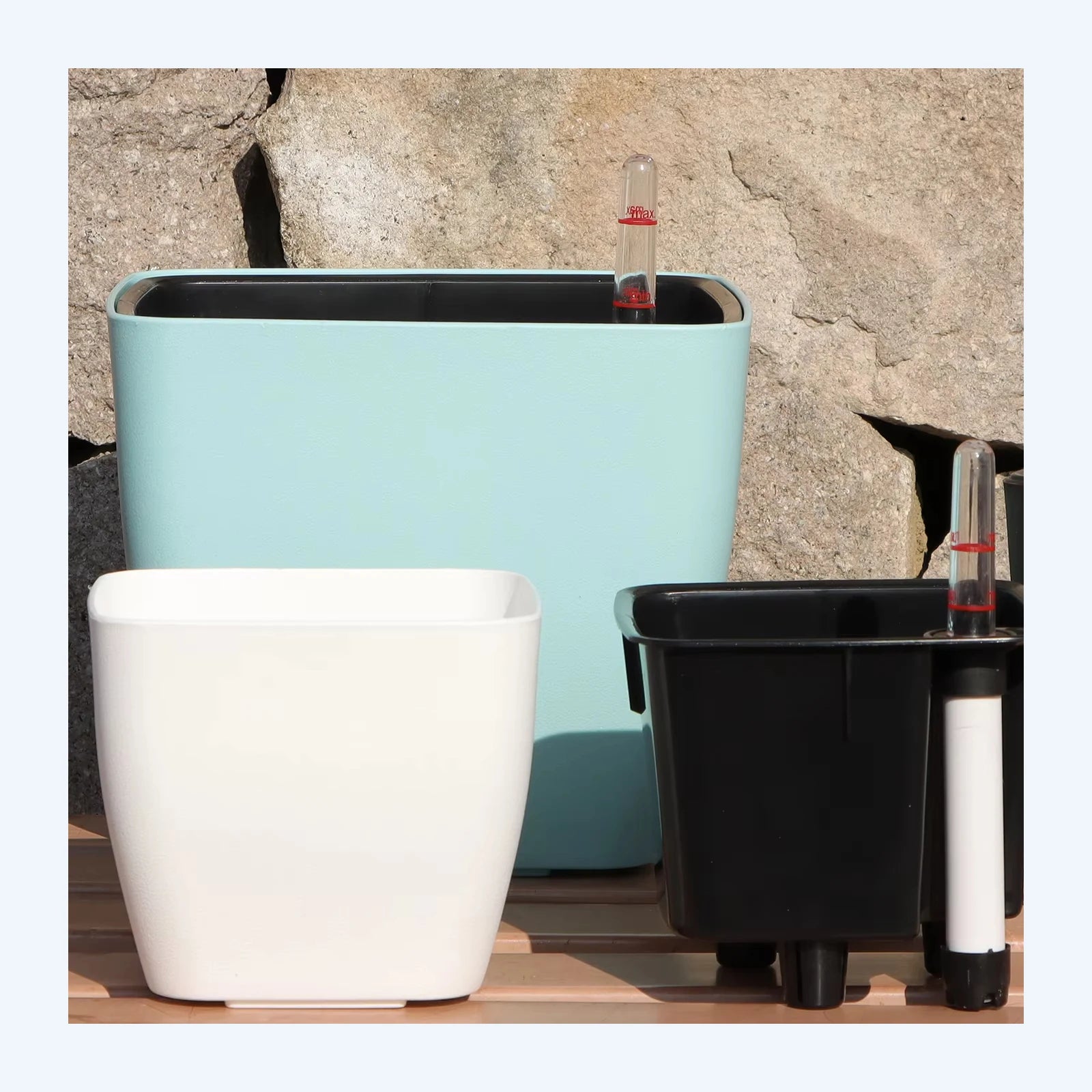 Eco-Friendly Plastic Medium Square Planters Sets Indoor/Outdoor Modern Decorative Planter Pot for Green Plant Home Garden