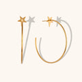 Hoop Earring Hot Selling 18K Gold Plated Stainless Steel Simple Hyperbole Star Large Hoop Earring  Earring for Women