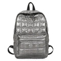 Fashion Lightweight Backpack Women School Quilted Handbag Bags Waterproof Outdoor Travel Bag Metallic Puffer Bag