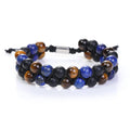 Onyx tiger Eye Mixed Beaded Two Layers Natural Stone Knitting Bracelet ST178