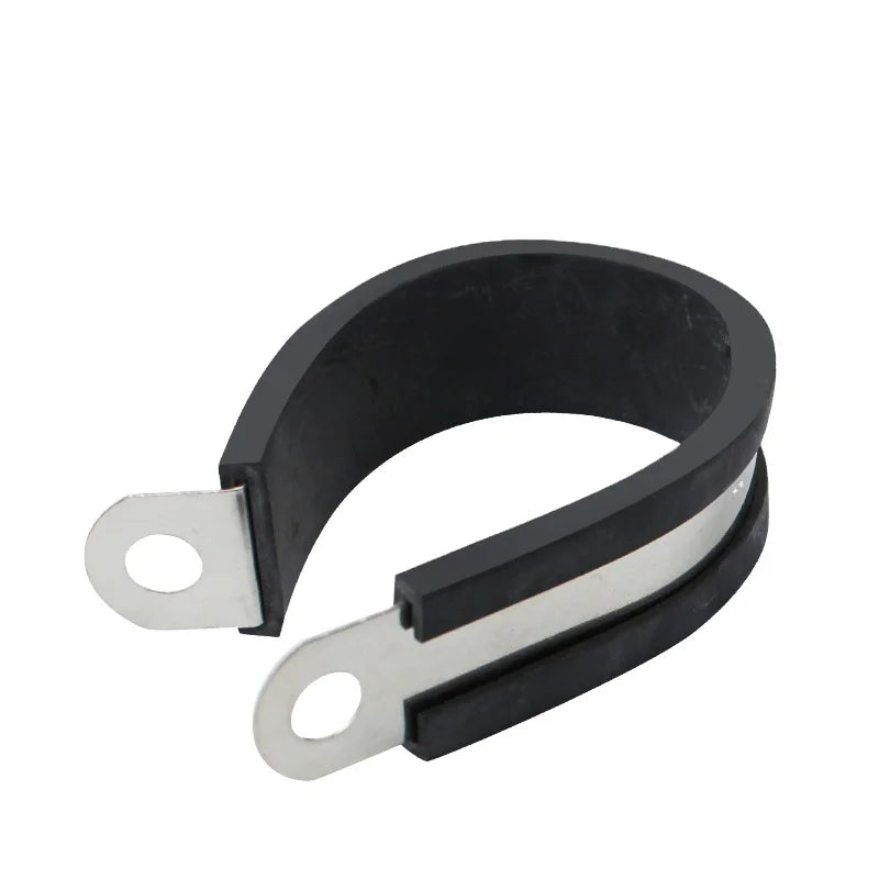 Stainless Steel Black Rubber Lined Metric Retaining Hose P Clips Clamp 15mm Tube Abrazadera Cable Acero Inoxidable Cabl Clamp