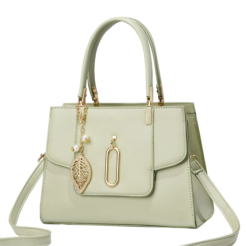 2023 Minimalist Crossbody Handbag for Women Casual Zipper Tote with Metal Tag New Female Fashionable Handbags