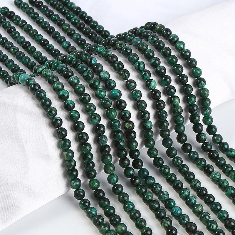 Natural Brazil Emerald Loose Beads Handmade Jewelry Round  Natural Stone Strand Beads for  Woman Man DIY Bracelet Jewelry Making