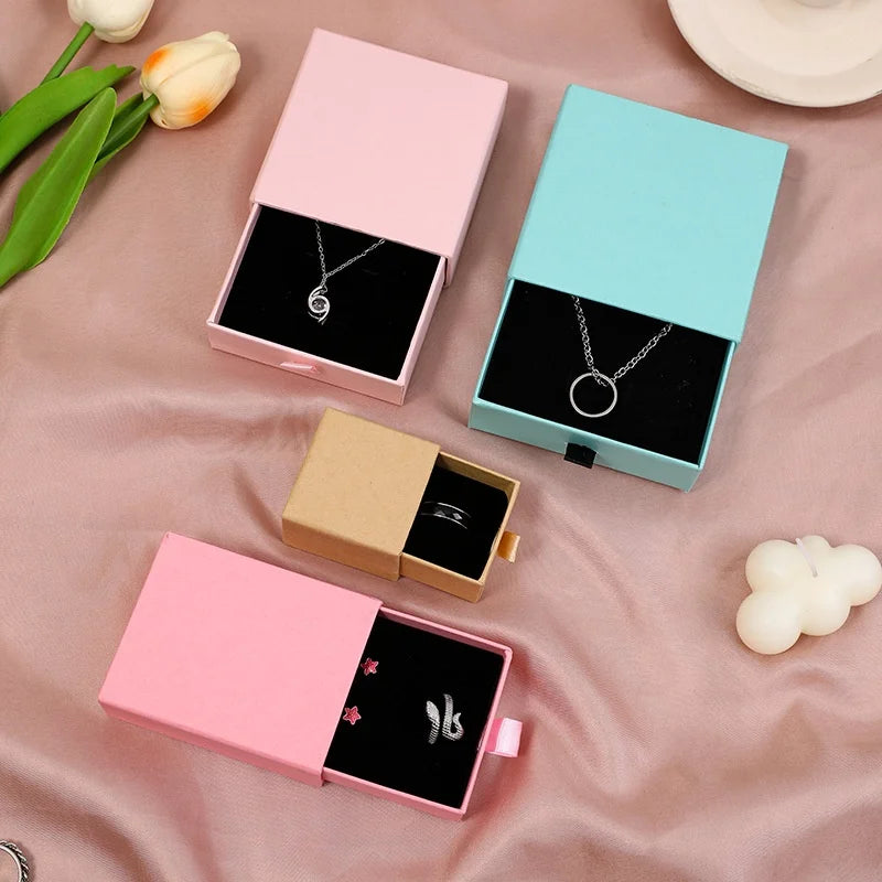 Advanced Sense Paper Jewelry Box Elegant Packaging for Rings Earrings Necklaces Bracelets-Gift Drawer Storage