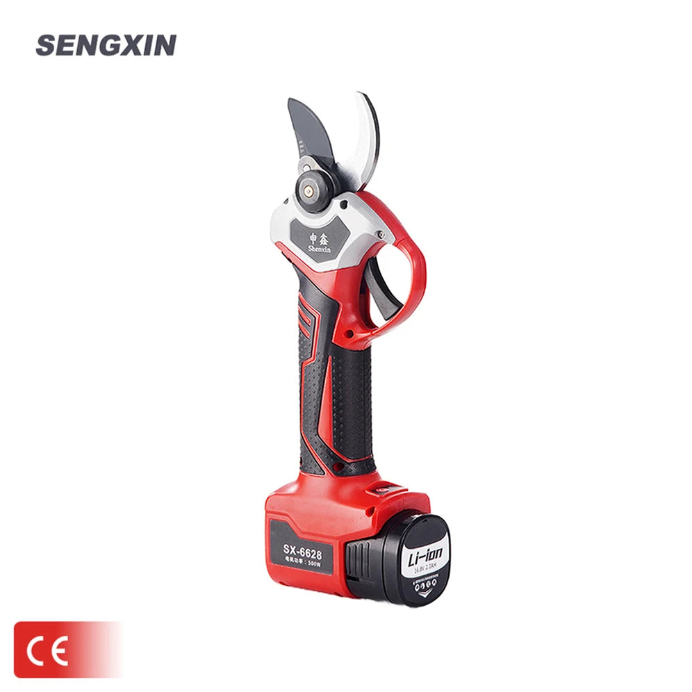 SENGXIN Professional Cordless Electric 28mm Pruning Shears Garden Tools with Lithium-Ion Battery Scissor Cutter Secateurs