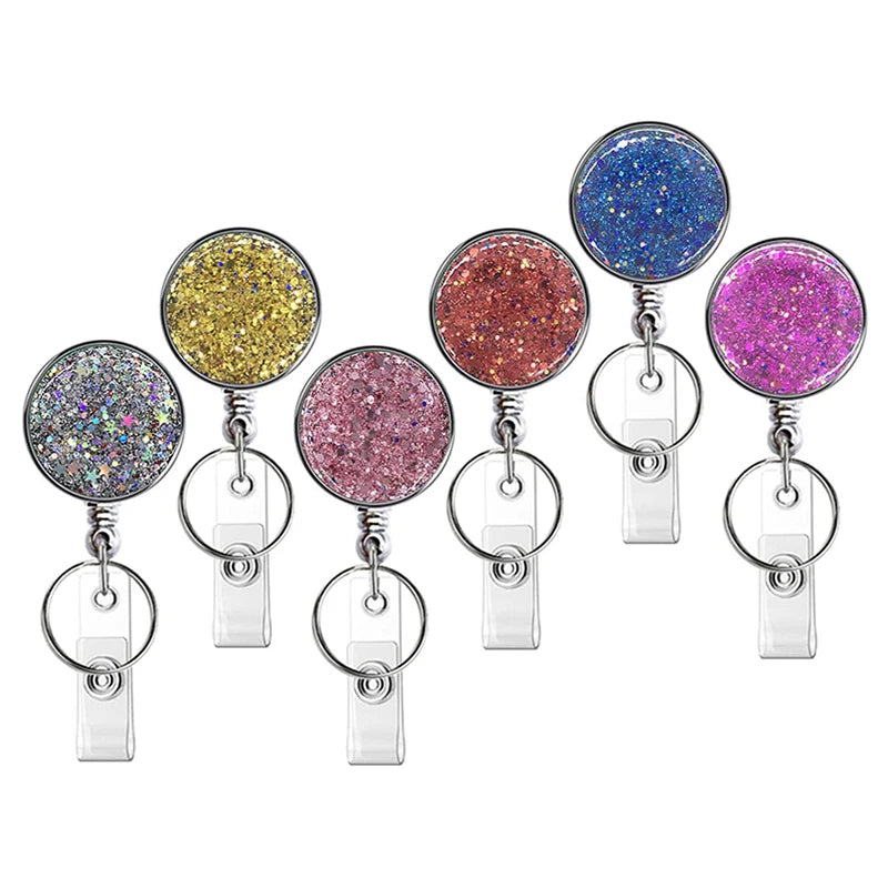 ABS Retractable Key Chain Badge Reel with ID Card Holder Badge Reel Easy to Pull Buckle