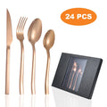 Wholesale Restaurant Copper Cutlery Rose Gold Cutlery Sets Stainless Steel Flatware for Wedding