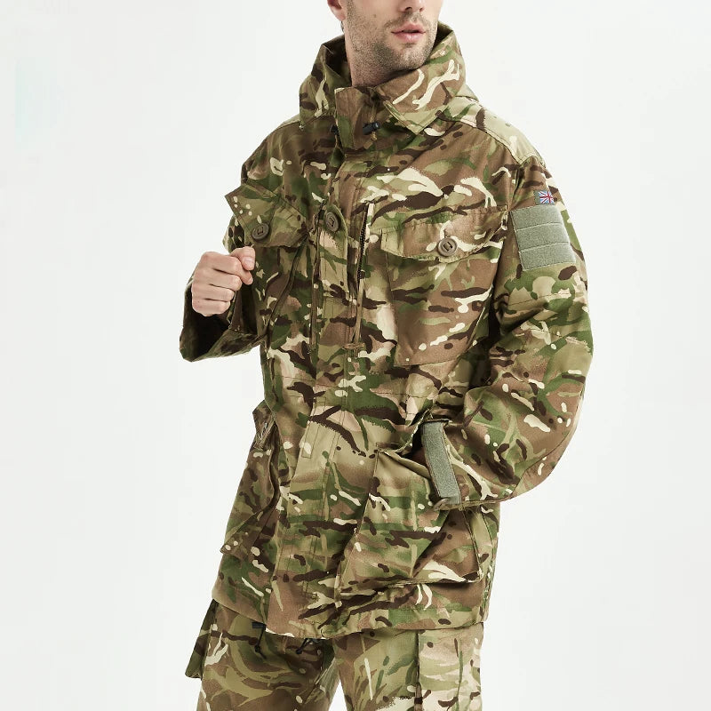 Waterproof Jungle Camouflage Hiking Climbing Hunting Tactical Combat British Combat Field Jacket