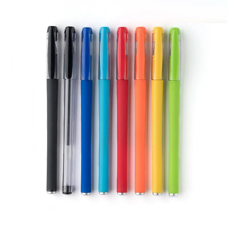Customized logo Plastic Pen Black 0.5 Water-based Carbon Colored Signature Pen for Advertising Gel Pen