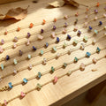Hot Selling Trendy Women's Stainless Steel Crystal Bracelets New Design Random Shapes Small Stones Natural Stone Gold