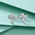 Wholesale Earring Studs Flower Shaped Marquise Cut 3.5*7mm Non Fading Women Earrings Studs 925 Silver