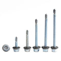 Galvanized Carbon Steel Waterproof Composite Washer Hex Flange Washer Head Self Drilling Screw for Shack Roof Sheet Metal