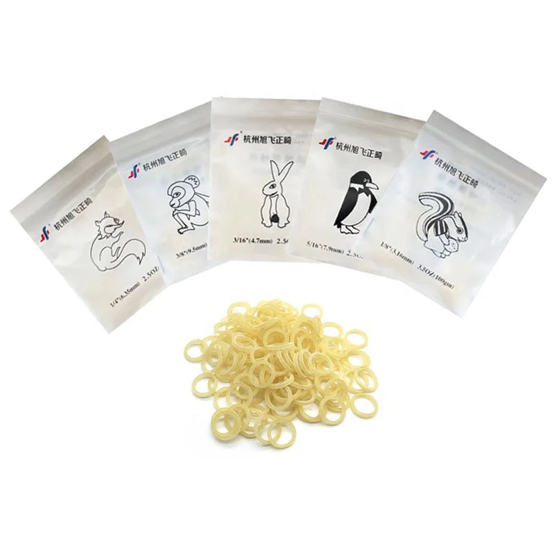 Dental Orthodontic Elastic O Ring and Orthodontic Hook Dental Elastomeric Latex Elastic Rubber Bands