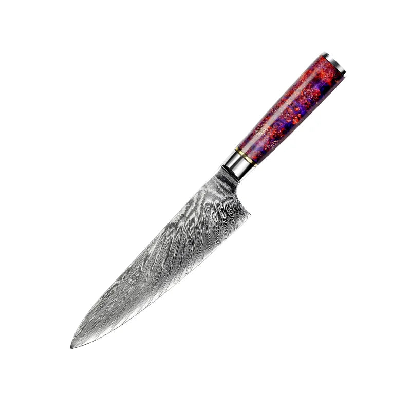 Hot Sale Damascus Steel 73 Layers Chef Knives Carbon Steel Blade for Kitchen Use