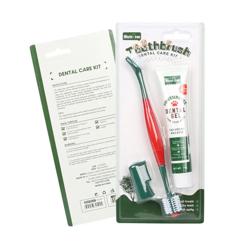 Factory Wholesale 360-Degree Silicone Pet Toothbrush Set Dog and Cat Mouth Cleaning Products with Toothpaste