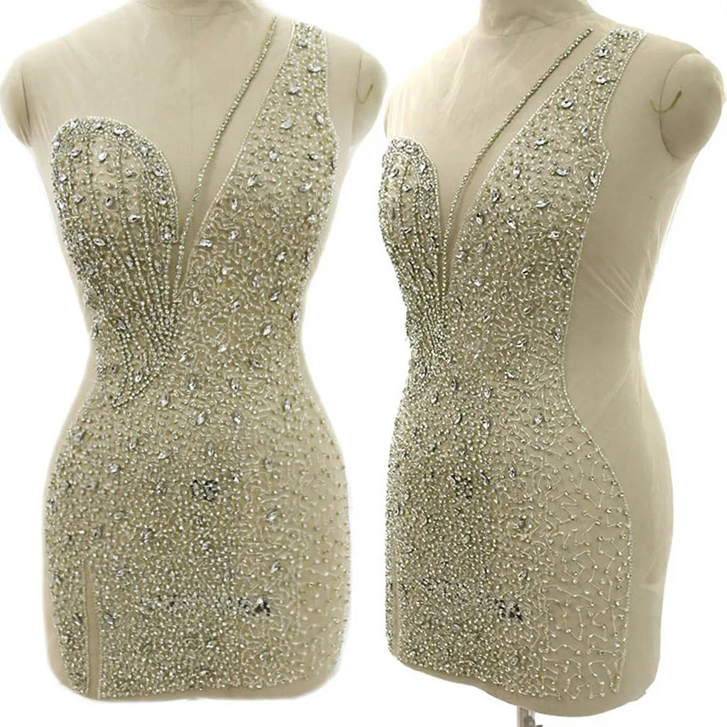 WDP-438 Keering 2024 New Arrivals Fashion Handmade Rhinestone Applique for Evening Party Dress