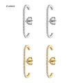 FUAMAY 18K Gold Vermeil Cuff Earrings Silver Jewellery with Zircon Celestial Star Pattern for Weddings
