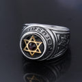 Mens Religion Jewelry Stainless Steel Purple  Crystal David Star Band Engagement Rings for Men Women Girls Daily Party Wear
