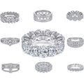 Silver Jewelry Pure 925 Sterling Silver Solid Genuine CZ Diamond Wedding Rings for Women Engagement Fashion Jewelry