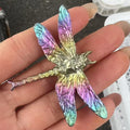 Hand Carved Crystals Carving Craft Aura butterfly Rainbow Bismuth Dragonfly for Ornaments