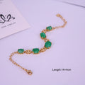 Yoya 18k Gold Plated Link Chain Bracelet Natural Stone Jade Jewelry for Women