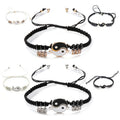 Hot Sale Romantic Couple Yin Yang Accessories Adjustable Black White Hand Rope Creative Taiji Bracelet Set for Women Men