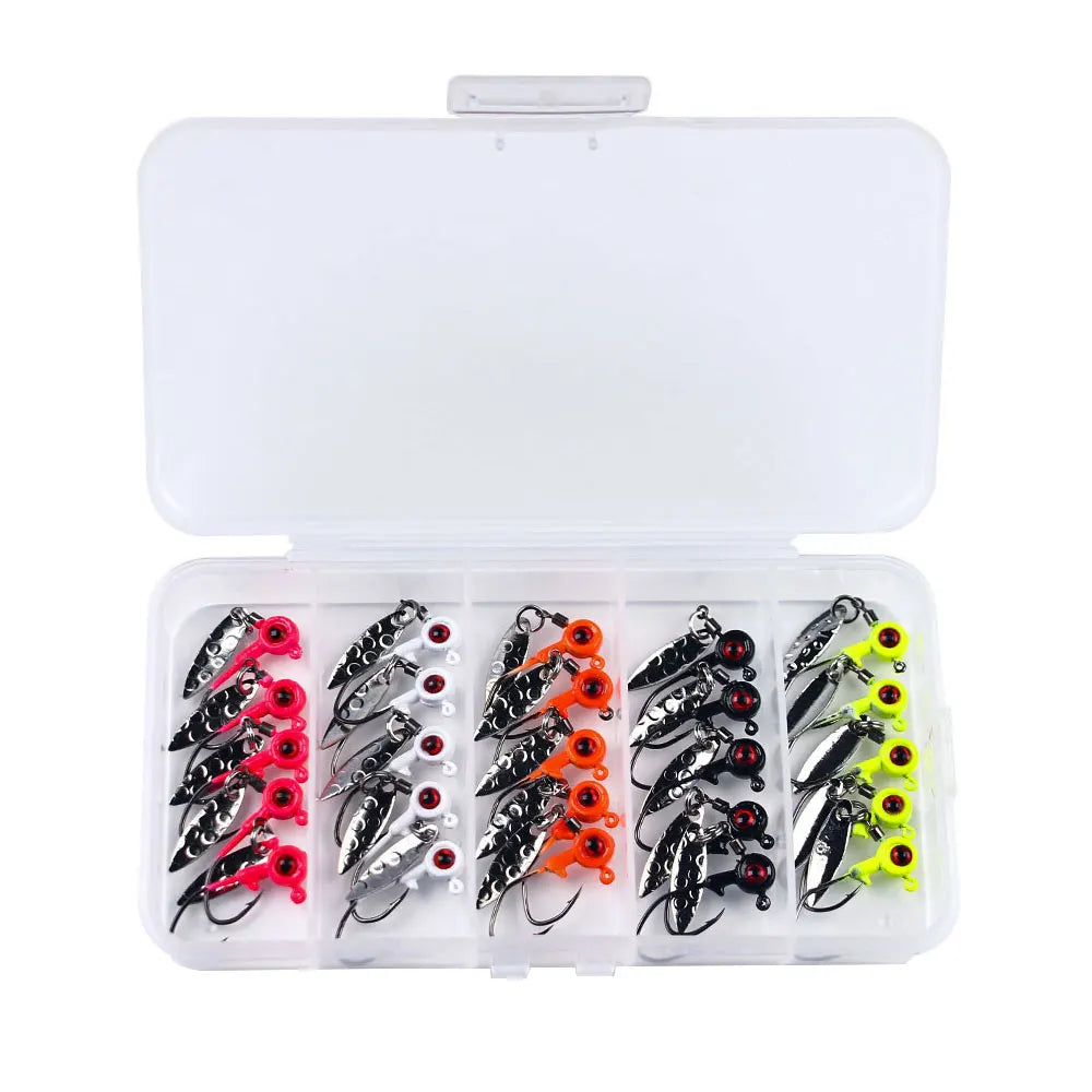 Wholesale Saltwater Soft Ice Fish Bait Lures Bucktail Metal Round Ball Lead Heads Fishing Jig Head Hook