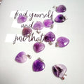 HZ Gifts for Women Amethyst Heart Pendants Quartz Crystal Pendant Thick Chain