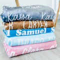 Christmas Present Newborn Name Gift Retro Blanket Boho Fleece Blanket with Name