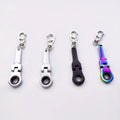 Wholesale Car Accessories 10mm Portable Racing Metal Ratchet Wrench Keychain Mini Shaped Adjustable Wrench Tools Key Chain