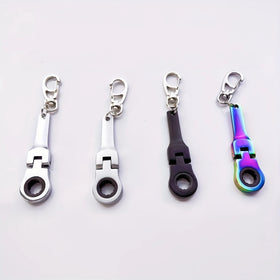 Wholesale Car Accessories 10mm Portable Racing Metal Ratchet Wrench Keychain Mini Shaped Adjustable Wrench Tools Key Chain