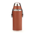 Custom 8oz 304 Stainless Steel Flask Bottle with Snap Portable Irregular Cylindrical PU Leather Cover Strap Hip Flask with Cup