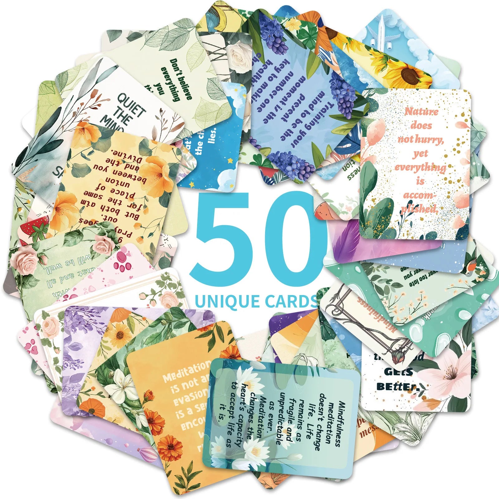 50PCS 11CM Trendy Inspirational Quotes Motivational Book Mark Philosophical Theology Card
