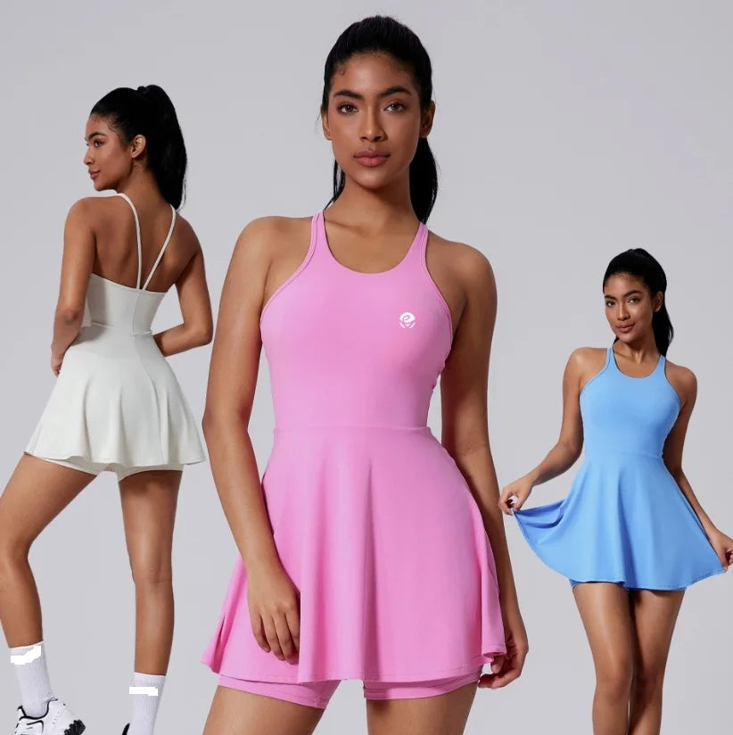 Workout Yoga Sport Breathable Outdoor Tennis Dress Running Wear Pickleball Paddle Padel Tennis Wear With Shorts