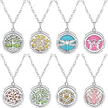 Stainless Steel Flower Animals Geometric Hollow Aromatherapy Diffuser Perfume Open Box Pendant Necklace for Women Men