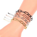 BM1205 Fashion Hip Hop 18K Gold Plated Paperclip Link Chain Adjustable Bracelets for Women