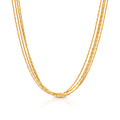 Chris April 316L Stainless Steel PVD Gold Plating Multiple Layers Bamboo String Chain Necklace