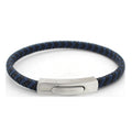 Yudan Jewelry Men's Braided Genuine Leather Fashion Bangle Bracelet with Stainless Steel Clasp
