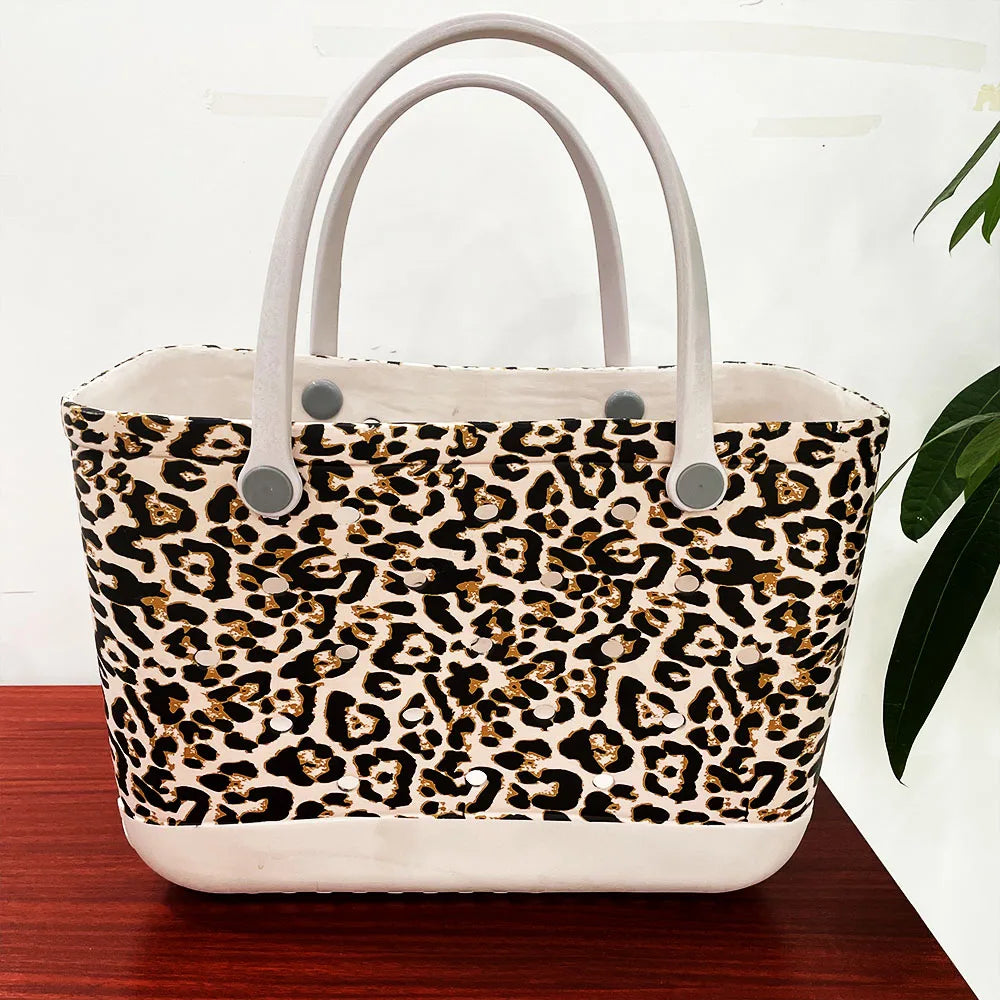 Popular Printing Free Shipping Fashion Custom Eva Camping Simply Southern Summer Tote Large Leopard Silicone Beach Bag
