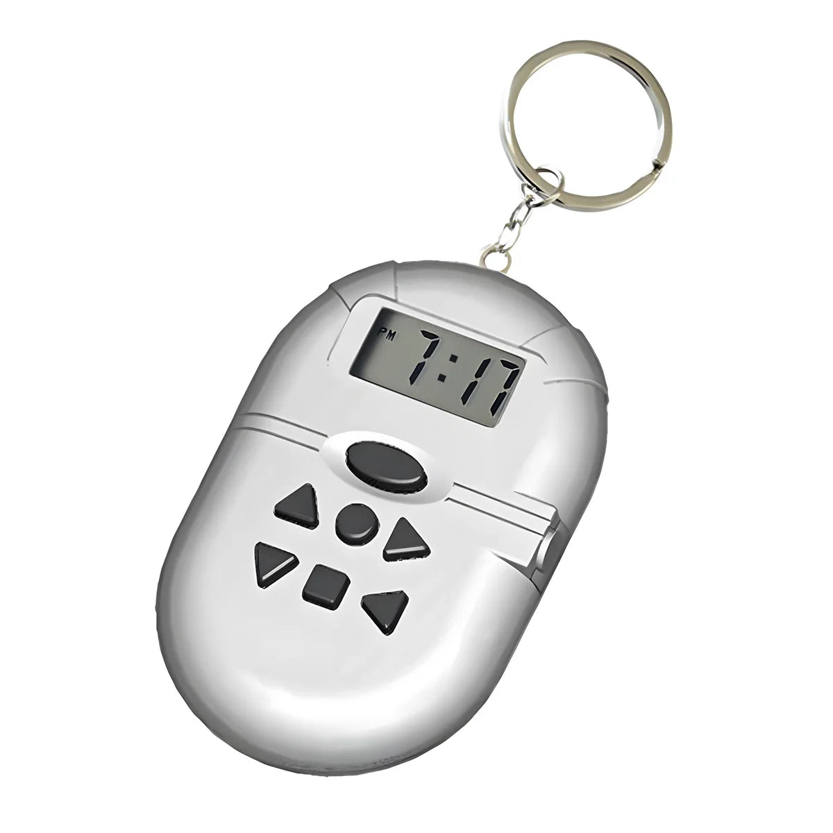 English/German/French/Spanish/Italian Talking Clock Keychain With Alarm Hourly Time Announcement for Blind and Low Vision People