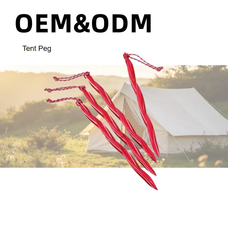 Ryder  Camping Tent Accessory 7000 Series Aluminum 25 cm Cyclone Tent Stakes Outdoor Alloy Twist Y Pegs Nail Reflective