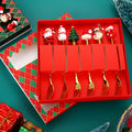 Hot Sale Gold Flatware Fruit Fork Stirring Spoon Stainless Steel Cutlery Set Gold Christmas Cutlery Set